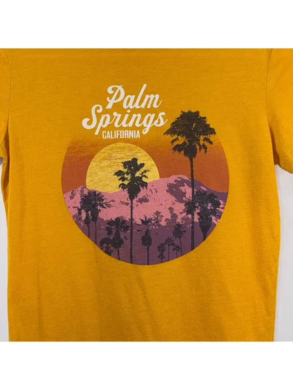 Aeropostale Palm Springs Graphic Tee Small Mustard - Image 2