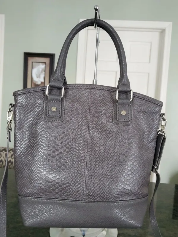 Black Textured Crossbody Satchel Bag with Top Handles - Image 8