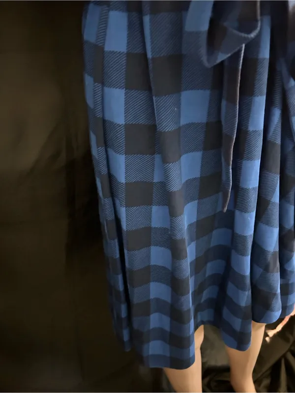 Draper James Women’s Blue Plaid Wrap Dress with Tie Waist MD NWT - Image 6