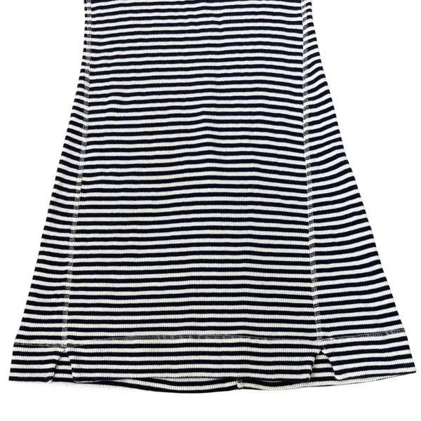Theory Onissa Striped 100% Cotton Ribbed Mini Dress Small Navy White Coastal EUC - Image 3