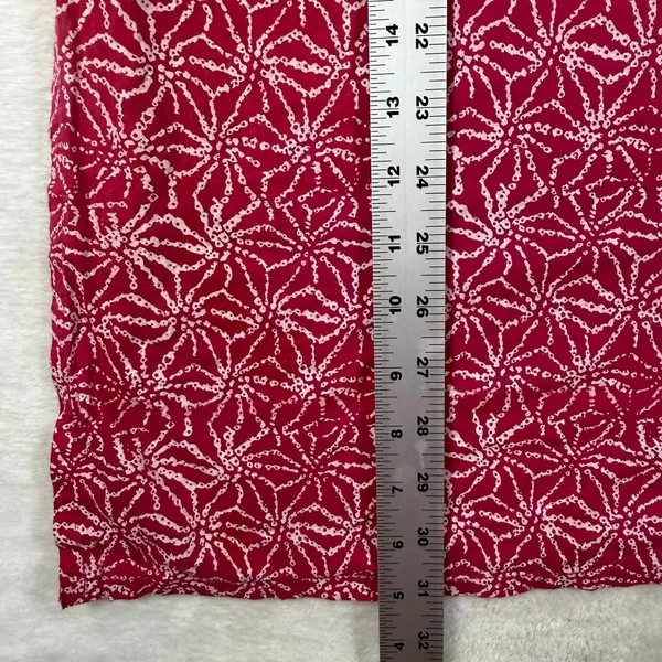 Roller Rabbit Pink White Geometric Cotton Tunic Kurta Navy Embroidery Medium - Image 4