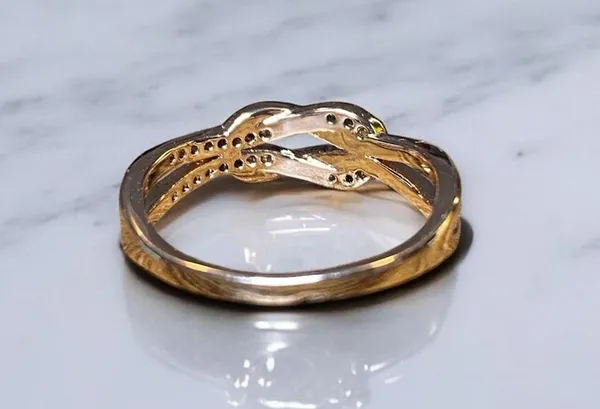 Rose Gold Mother Daughter Best Friend Knot Ring Size 6.5 New - Image 4