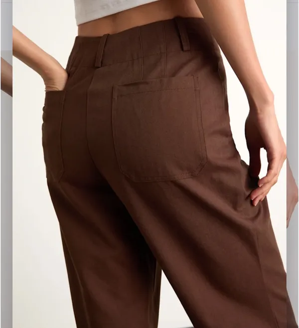 Lulus Bryssa Dark Brown Twill High-Rise Wide-Leg Pants - Image 3