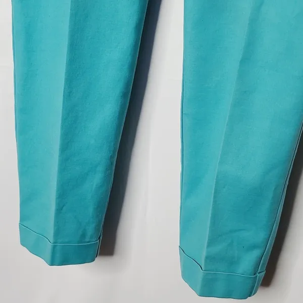 Boden straight leg cropped teal dress work pants sz 2 R regular - Image 3