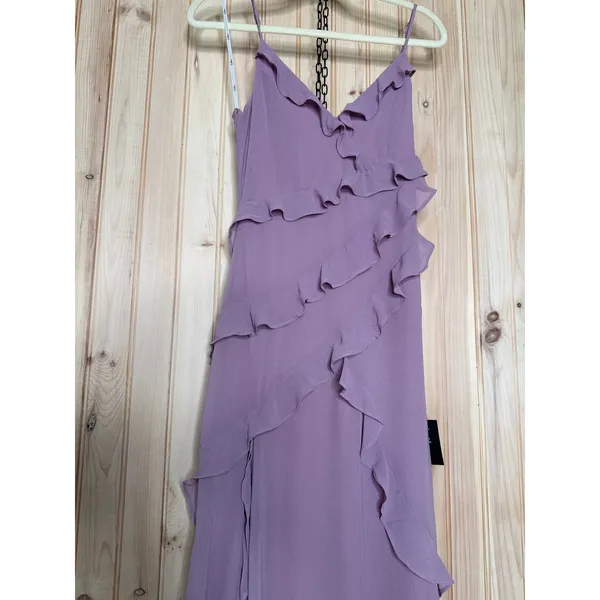 NWT Lulus Fancy Sweetness Lavender Ruffled Lace-Up Sleeveless Maxi Dress Size XS - Image 4