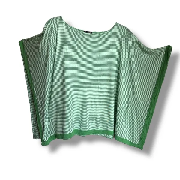 Talbots Womens Green White Striped‎ Knit Poncho L/XL - Image 8