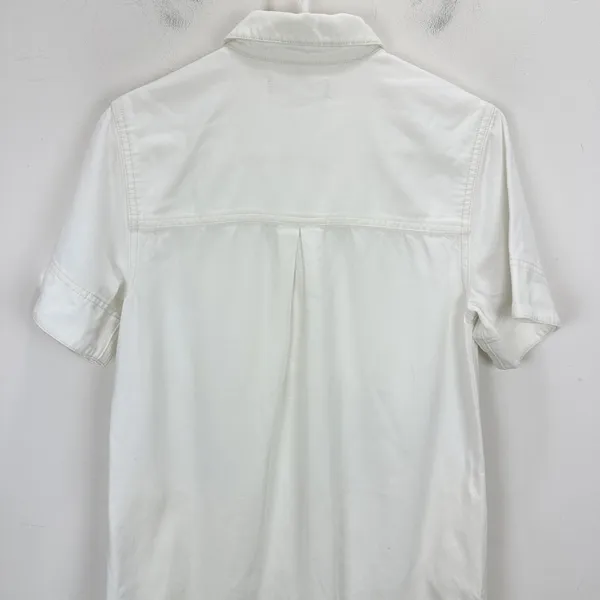 Madewell Denim Popover Dress Shift Pockets Casual Pure White Minimalist S NWT - Image 13