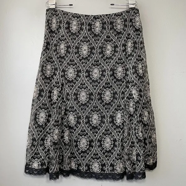 Black Whimsigoth Size Large Swing Skirt Dark Romantic Gothic Fairy Grunge Lace - Image 5