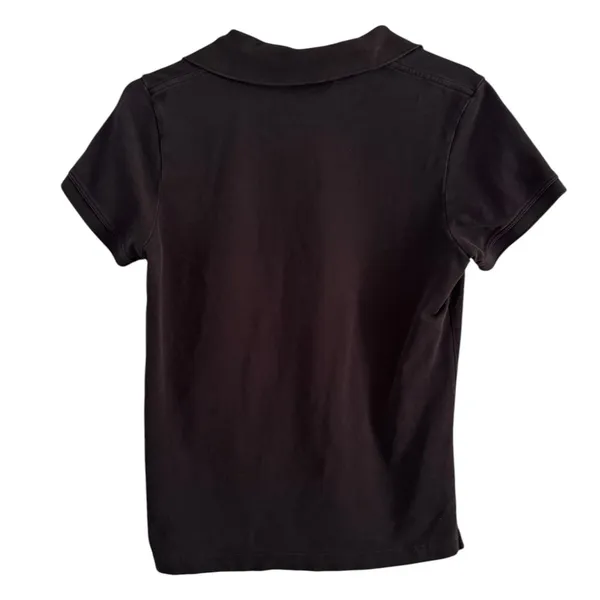 Lilly Pulitzer Black Pima Cotton Short Sleeve Polo Shirt Women’s Size Large - Image 2