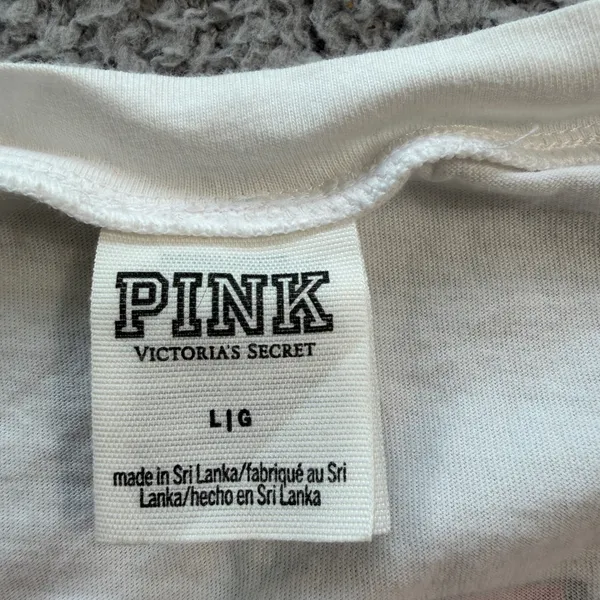 Victoria's Secret PINK Ohio State Buckeyes Sequin Brutus Pocket T-Shirt L White - Image 4