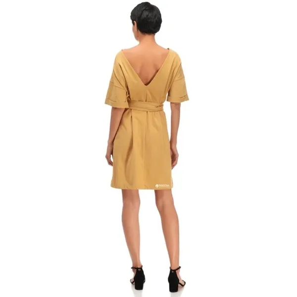 Zara Belted Tunic Shirt Mini Dress Brown Beige Size Large 100% Cotton - Image 8