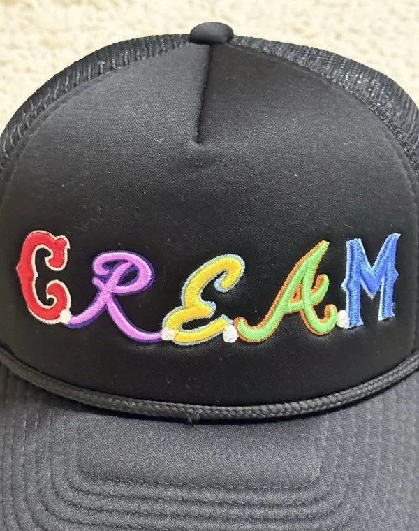 New Field Grade C.R.E.A.M Black Multicolor Mesh Back Adjustable Trucker Hat - Image 3