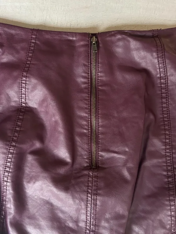 Free People Femme Vegan Leather Mini Skirt Size 8 Size Medium Going Out Skirt - Image 9