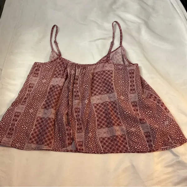 Abercrombie & Fitch Swing Top with Split Back Crop Top M Boho Festival Prints - Image 4