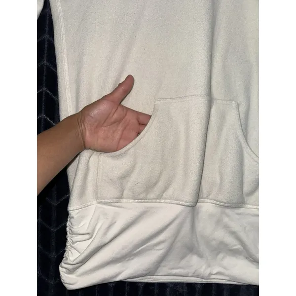 LULULEMON Don't Hurry Be Happy Pullover ivory Fleece Cowl Neck Rare Sz 6 - Image 3
