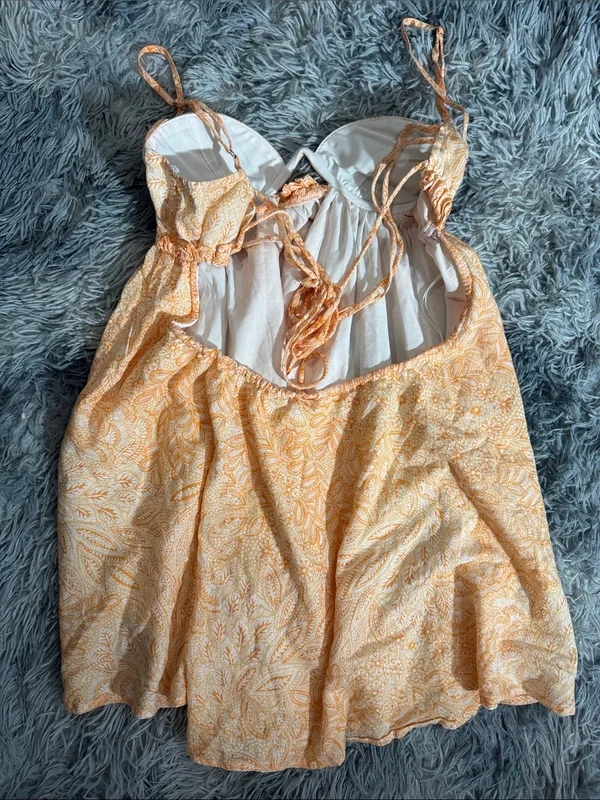 Peach Paisley Spaghetti - Image 4