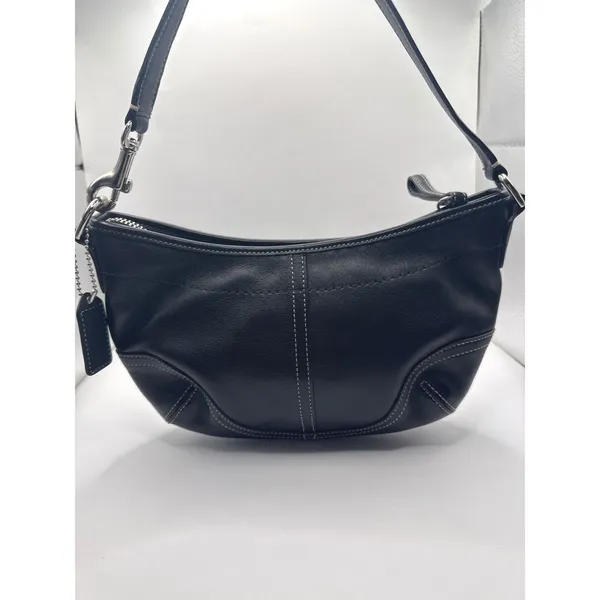 Coach Soho Black‎ Leather Small Hobo Shoulder Bag Purse N0 E043-4283 - Image 2