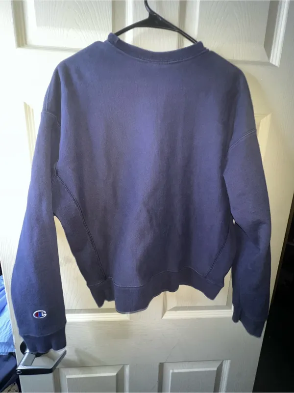Vintage Champion Navy Crewneck with Script Logo - Image 5