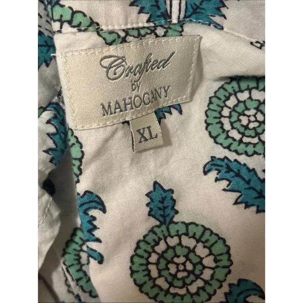 Mahogany White and Teal Floral Short Sleeve Pajama Set - Image 2