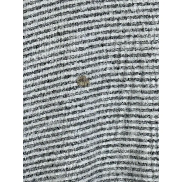 Abercrombie & Fitch Gray White Striped Long Sleeve Turtleneck Sweater Top Size L - Image 6