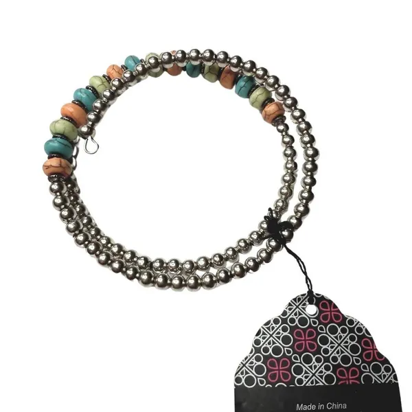 Paparazzi Multi-Layer Beaded Stackable Infinity Wrap Bracelet Silver Earthy New - Image 5