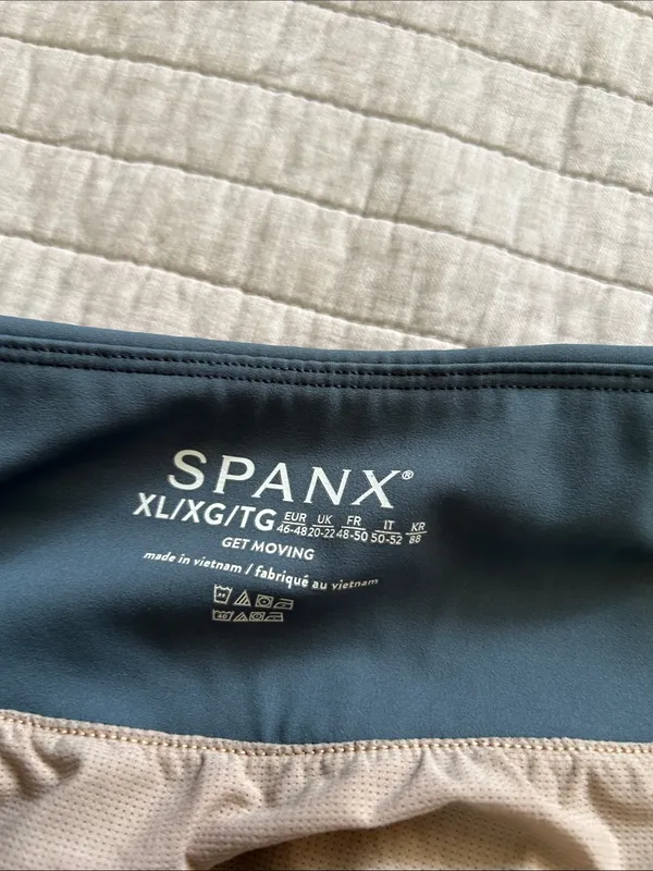 Spanx pull on grey lined brief running casual athletic workout shorts XL - Image 5