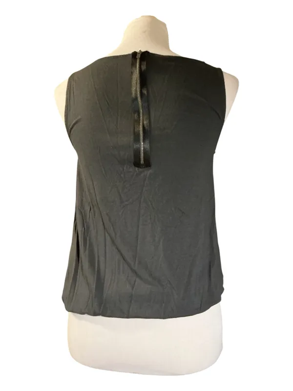 Ann Taylor LOFT Black Cowl Neck Zip-Back Tank Top - Women's Size Small - Image 2