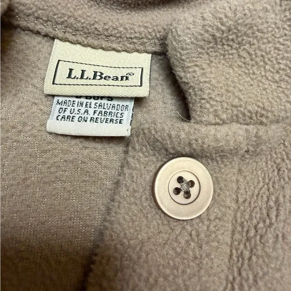 🪶 Vintage‎ L.L. Bean Taupe Button Front Fleece Jacket Women’s L 🧥☕️ - Image 3