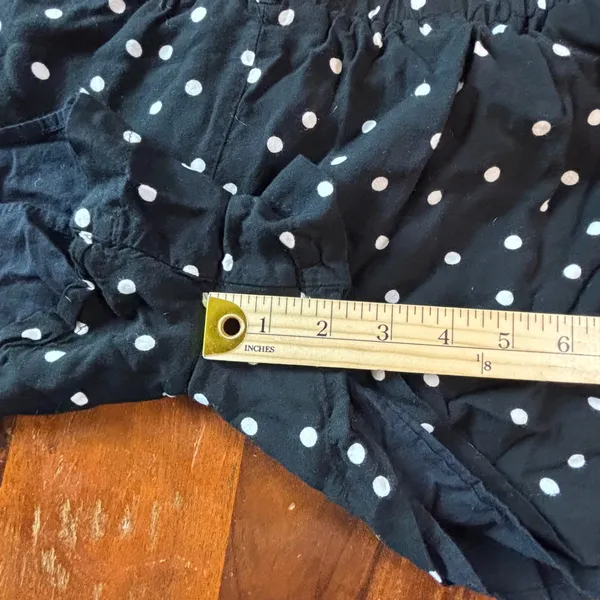 Mi Ami Womens Black White Polka Dot Paperbag Waist Shorts Size‎ Medium Retro - Image 7