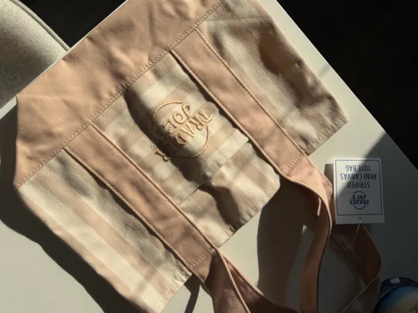 Trader Joe’s exclusive tan teal spring 2026 tote bag - Image 4