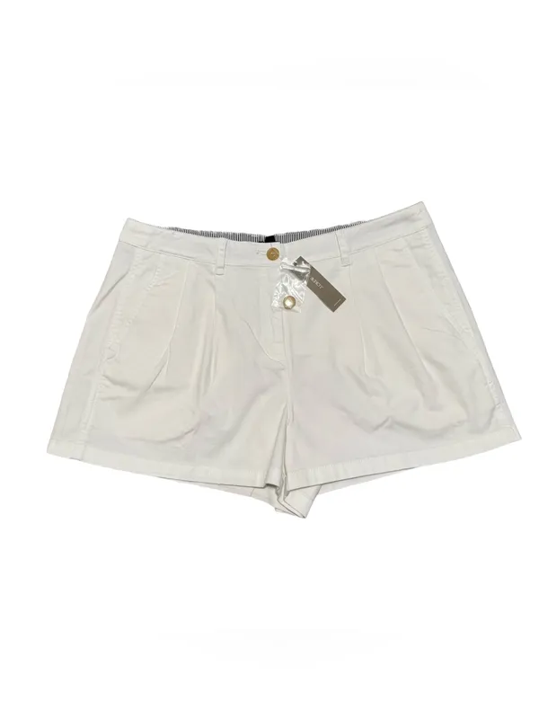 J. Crew Heritage Pleated Shorts Women's 10 Chino White Cotton Casual Preppy NWT - Image 9