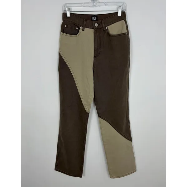 BDG Urban Outfitters Cowboy Jeans Colorblock Brown High Rise Straight Size 27 - Image 3