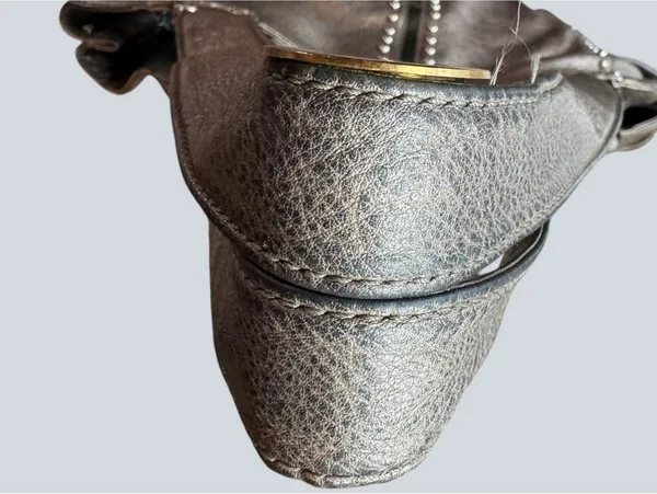 Brighton Andie Pretty Tough Metallic Pewter Leather Bag - Image 4