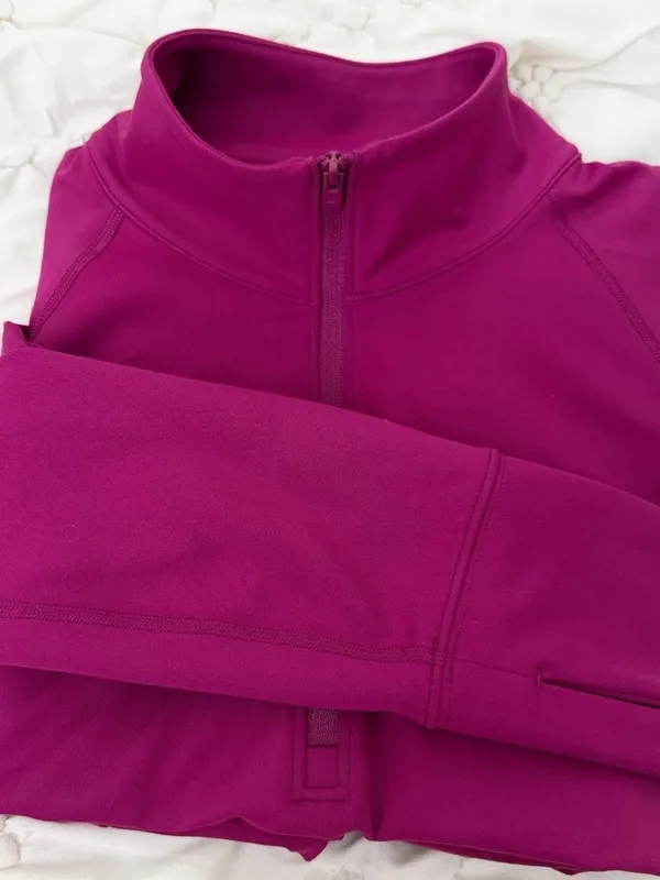 Victoria Secret PINK Half-Zip Sweatshirt LARGE Top Purple L NWOT - Image 2