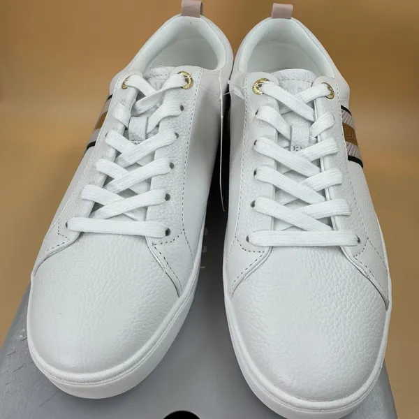 Ted Baker Women s Leather Sneakers, pink/White, Size 10 - Image 4