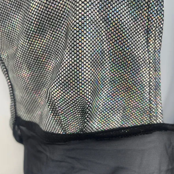 Vtg Y2k Sentimental Sam Hourani Dress OS Indie Metallic Club Street Mesh Rave - Image 4