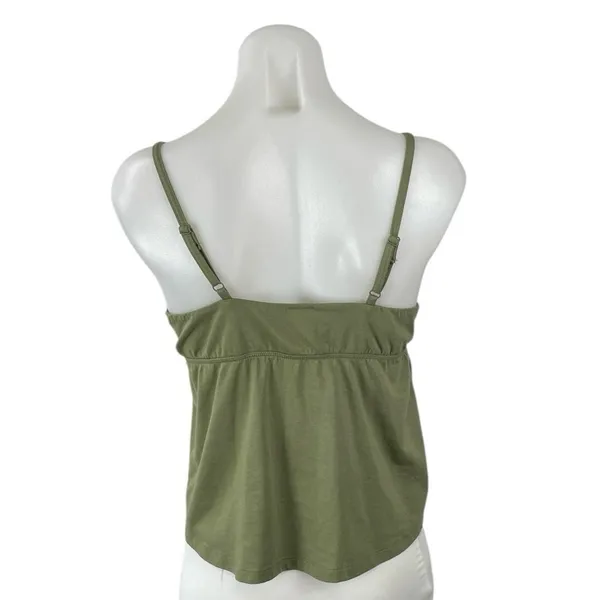 Urban Rebel Green Tie Front V Neck Sleeveless Flared Cami Camisole Tank Top Sz L - Image 3