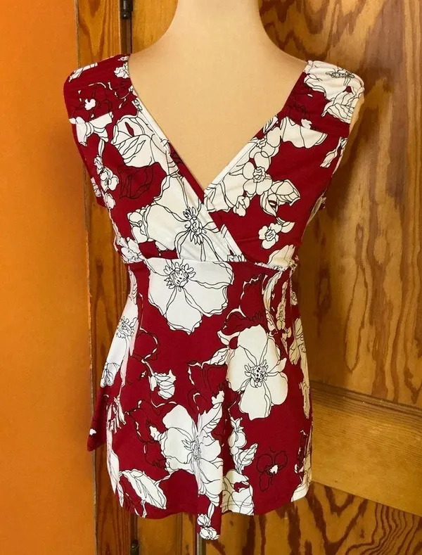 Vtg 90s floral sexy plunging top - Image 5