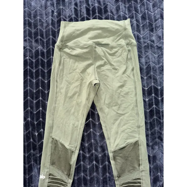 Alo Yoga Leggings Womens Green Moto High Rise Panel Activewear‎ Workout Size S - Image 5