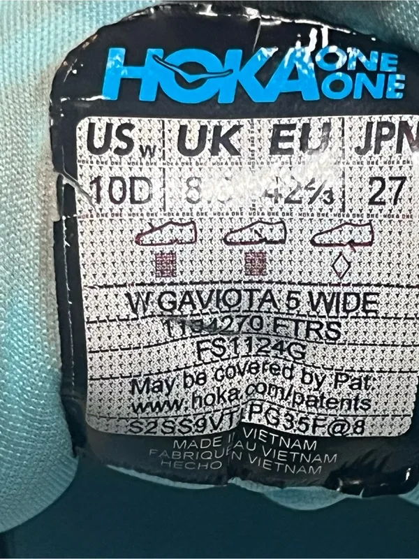 HOKA One One Gaviota 5 Women's White Running Shoes Sneakers Size 10D - Image 2