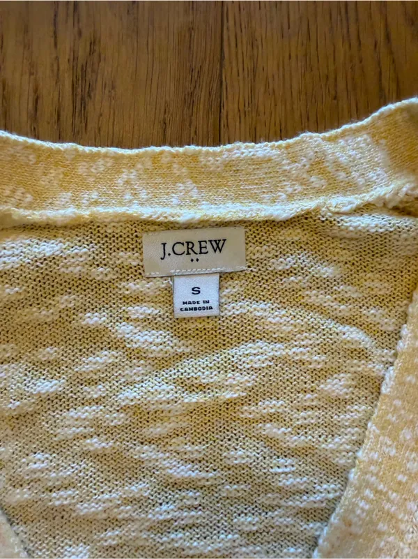 J. Crew Cream Yellow Button-Up Knit Cardigan - Image 3