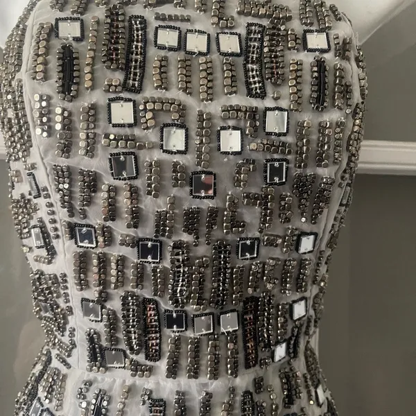 Topshop‎ Strapless Beaded Mini Dress - Image 6