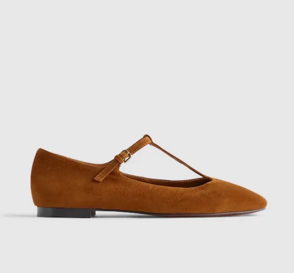 Madewell Mylie T Strap Suede Mary Jane Ballet Flats Coquette Preppy Women 7 - Image 3