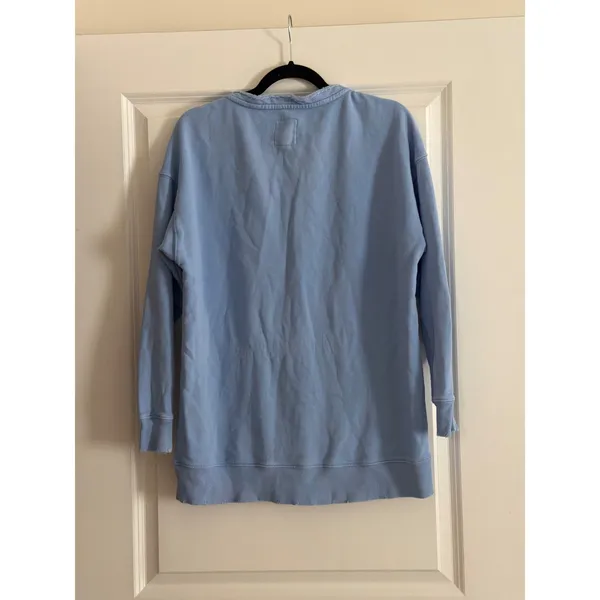 Aerie Light Blue Lace Up Oversized Pullover Sweatshirt XS - Image 4