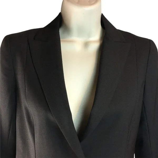 Theory Womens Fitted Wool Blazer Smokey Gray Lined Pockets One Button Size 0 u - Image 2