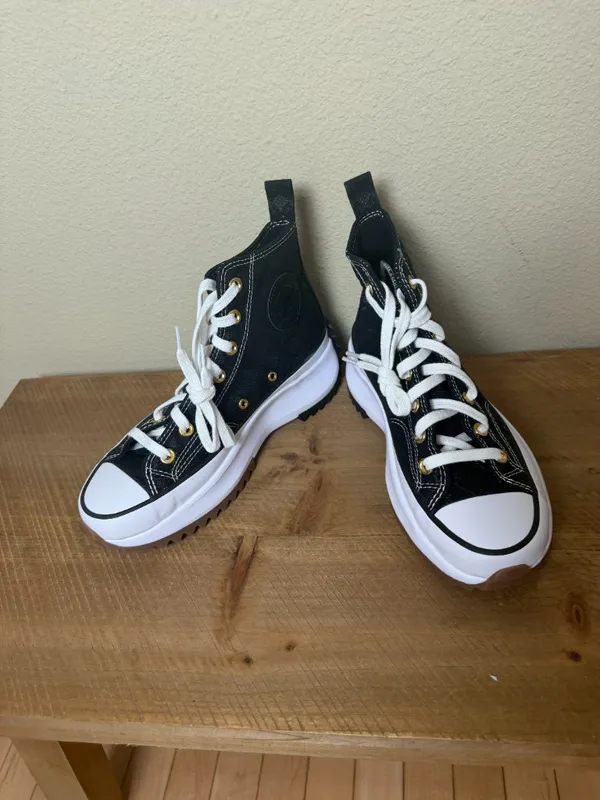 Rare Custom Converse Platform High Top Sneakers Black Brocade Size 7.5 NEW - Image 6
