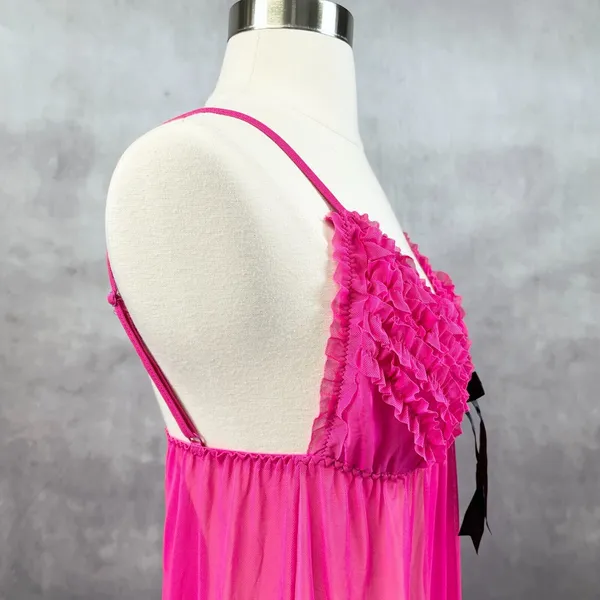 Babydoll Chemise Slip Dress Womens S/M Ruffled Coquette Lingerie Boudoir‎ Dainty - Image 6