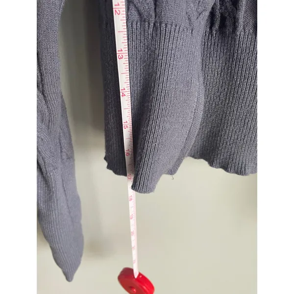 Bella Swan Y2K Zip up cardigan hoodie cableknit dusty blue size medium Pink Rose - Image 7