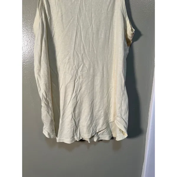 Gap Women's Sz Small Tank Top Crewneck Soft Pale Butter Yellow Semi-Sheer Cotton - Image 7