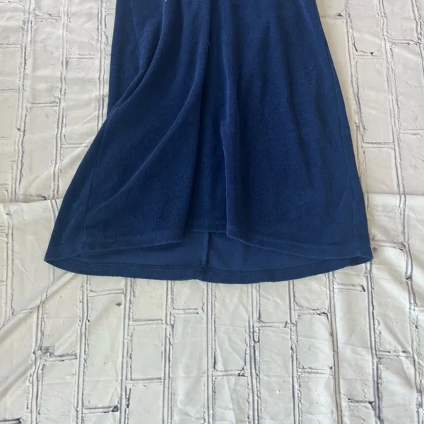 Venus Lingerie Mini Slip Dress Deep Navy Blue V-Neck M 90s Y2K Spaghetti Strap - Image 3